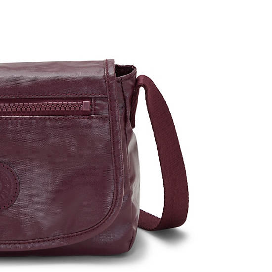 Kipling Sabian Metallic Crossbody Mini Bag Burgundy Lacquer | CA 1351NW